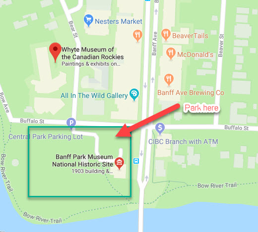 Parking availability in Banff Downtown