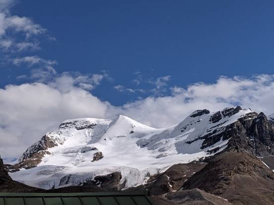 Athabasca Mountain, zoomed picture taken from Icefields Parking Lot