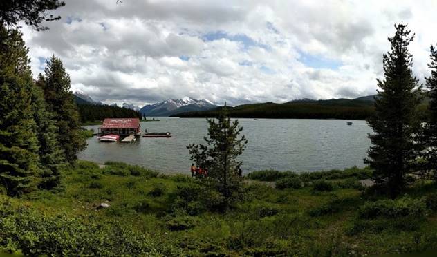 Maligne Lake view from "The View" Restaurant