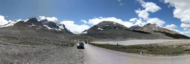 Toe Hill of Athabasca Glacier (Panoramic View)